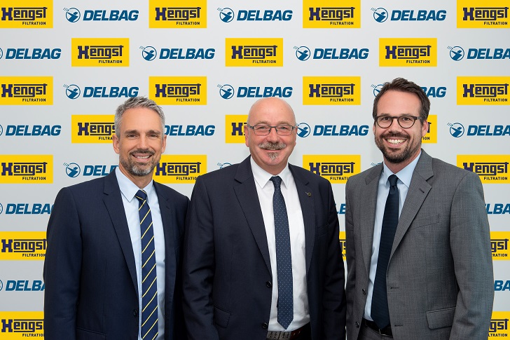 Left to right: Jens Röttgering (owner and chairman of the board, Hengst SE), Manfred Sauer-Kunze (managing director, Delbag) and Christopher Heine (CEO, Hengst SE).