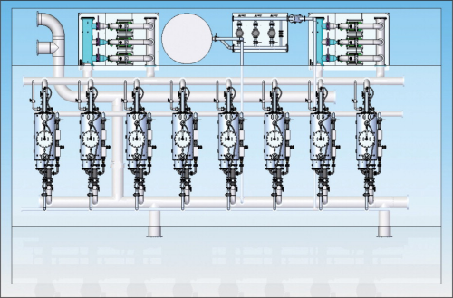 Figure 6: Micro fibre filtration - system layout.