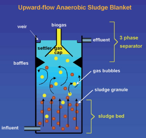 Figure 6: UASB process scematic (Courtesy of Veolia Biothane Water Treatment).