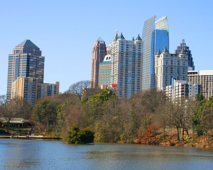 The rapidly growing city of Atlanta, Georgia, in the US.