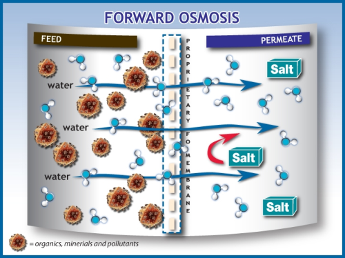 Figure 2: Forward osmosis schematic (Courtesy of HTI).