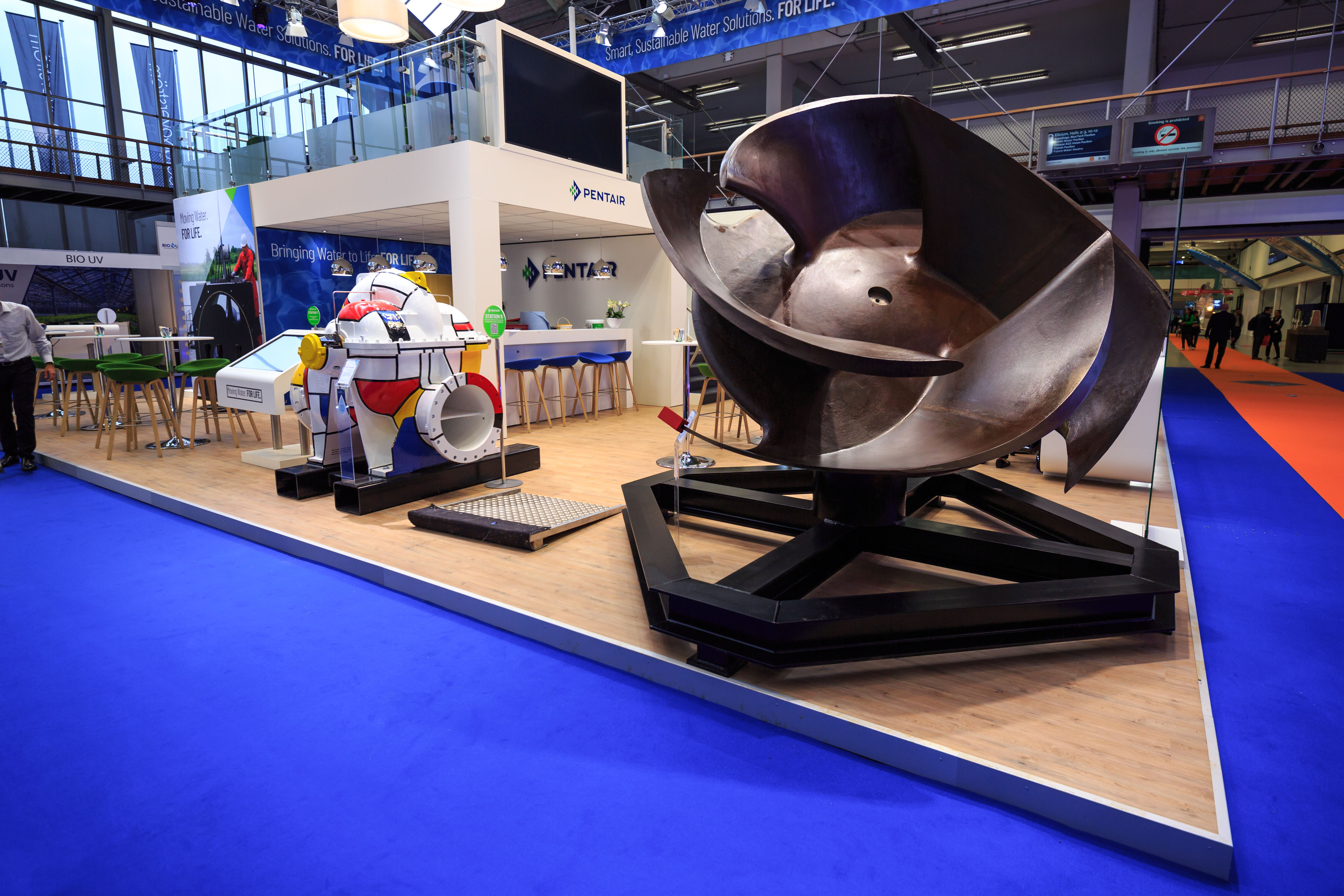 The large fish-friendly flood control impeller was on display at Aquatech Amsterdam.