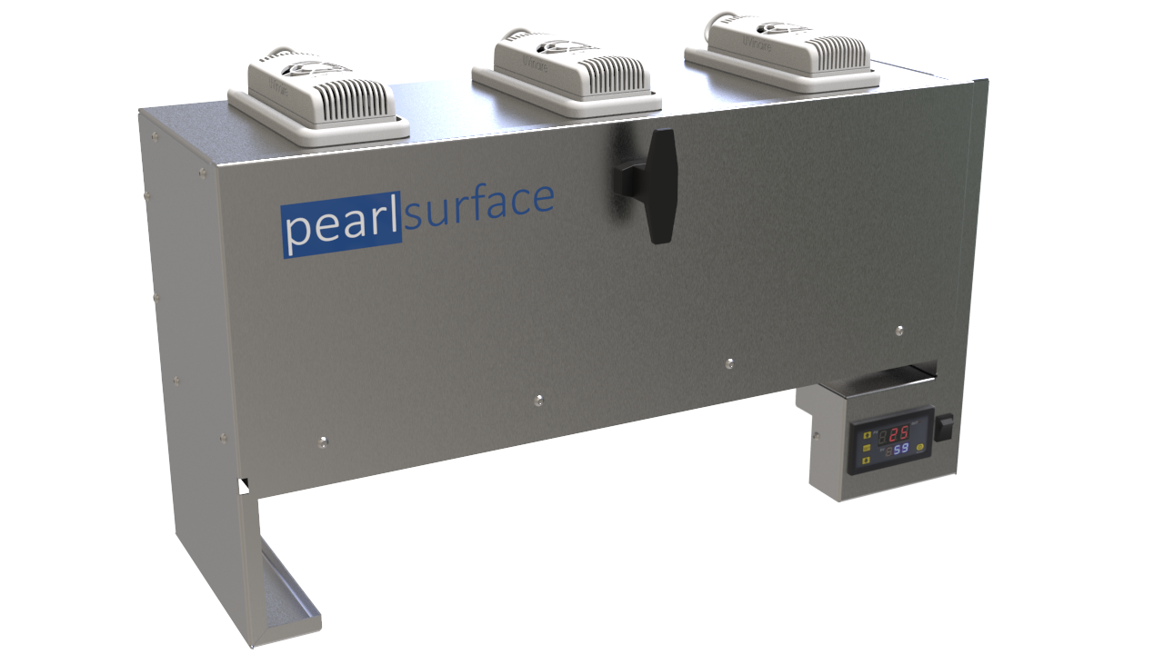 The PearlSurface is a UV-C LED method for surface disinfection, designed for automated non-contact, non-chemical disinfection of high-touch devices and PPE.