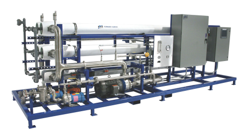 Figure 4: Skid mounted forward osmosis system (Courtesy of HTI).