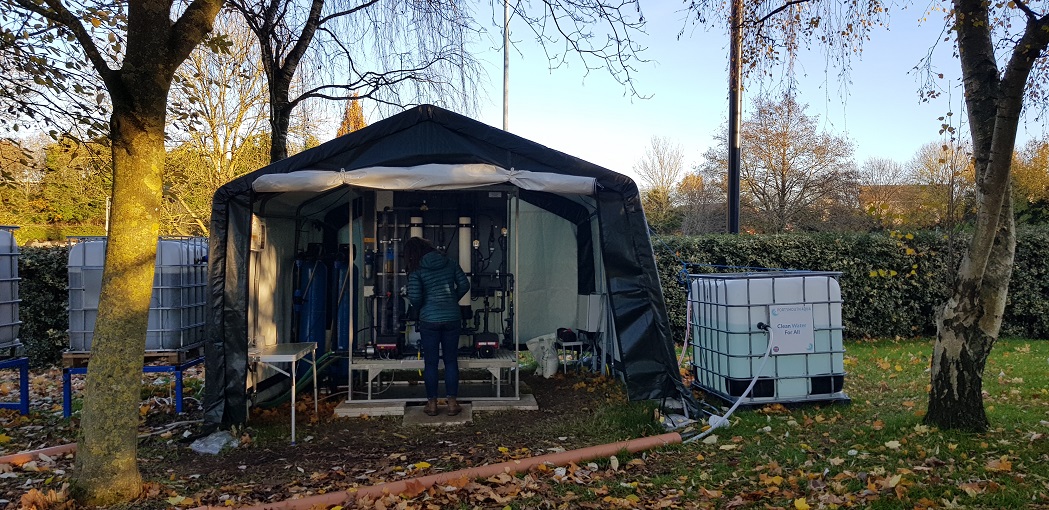 The water purification system in place at the UWE campus in Frenchay, Bristol.