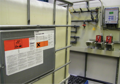The Enviroplus water treatment chemistry and dosing system installed at the BASF facility.