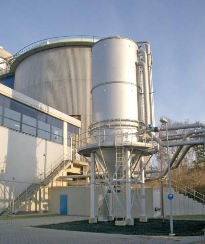 The AirPrex system installed in a silo.