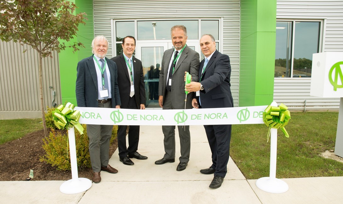 From left: Alberto Cominelli, COO; Ken Filipiak, Mentor City manager; Paolo Dellachà, CEO; and Frank Tomaselli, president.