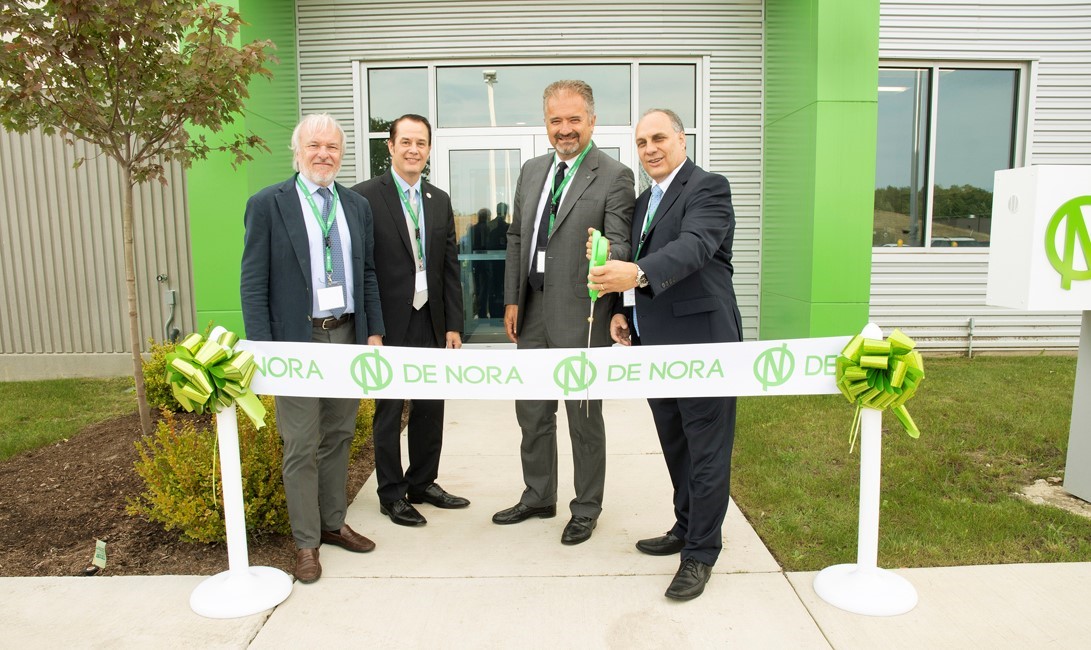 From left:  Alberto Cominelli, COO; Ken Filipiak, Mentor City manager; Paolo Dellachà, CEO; and Frank Tomaselli, president.