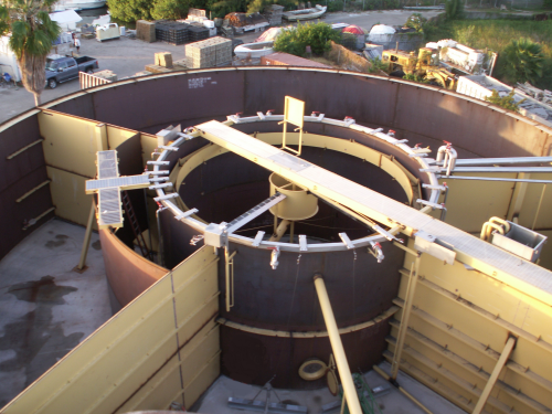 Installation work is underway at the wastewater treatment plant in Key West, Florida.