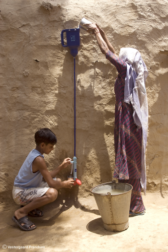 The new portable Lifestraw Family water purification system.