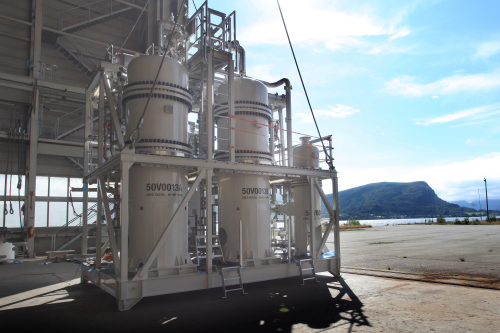 Fjords Processing's seawater fine filter skid.