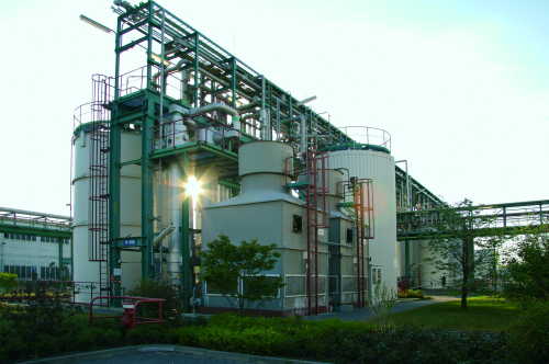 The ion exchange resin manufacturing plant at Bitterfeld, Germany.