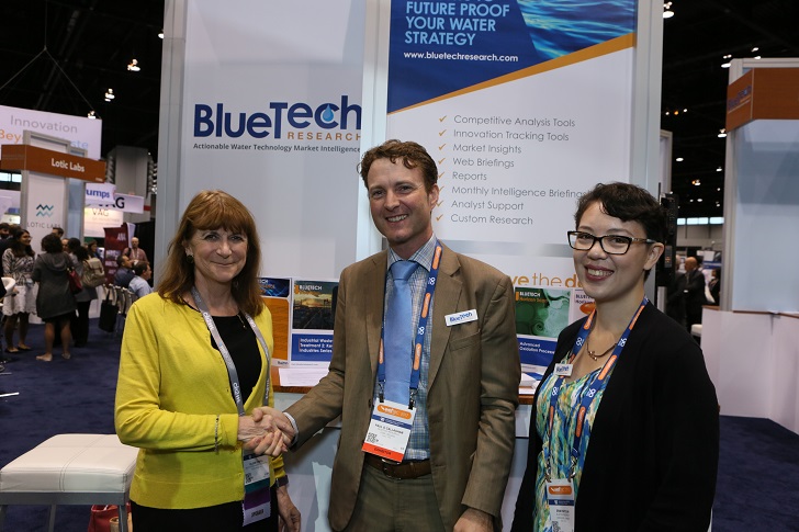 Paul O’Callaghan, chief executive, BlueTech Research with Eileen O’Neill, executive director, Water Environment Federation (l) and Erin Partlan, research analyst, BlueTech Research.