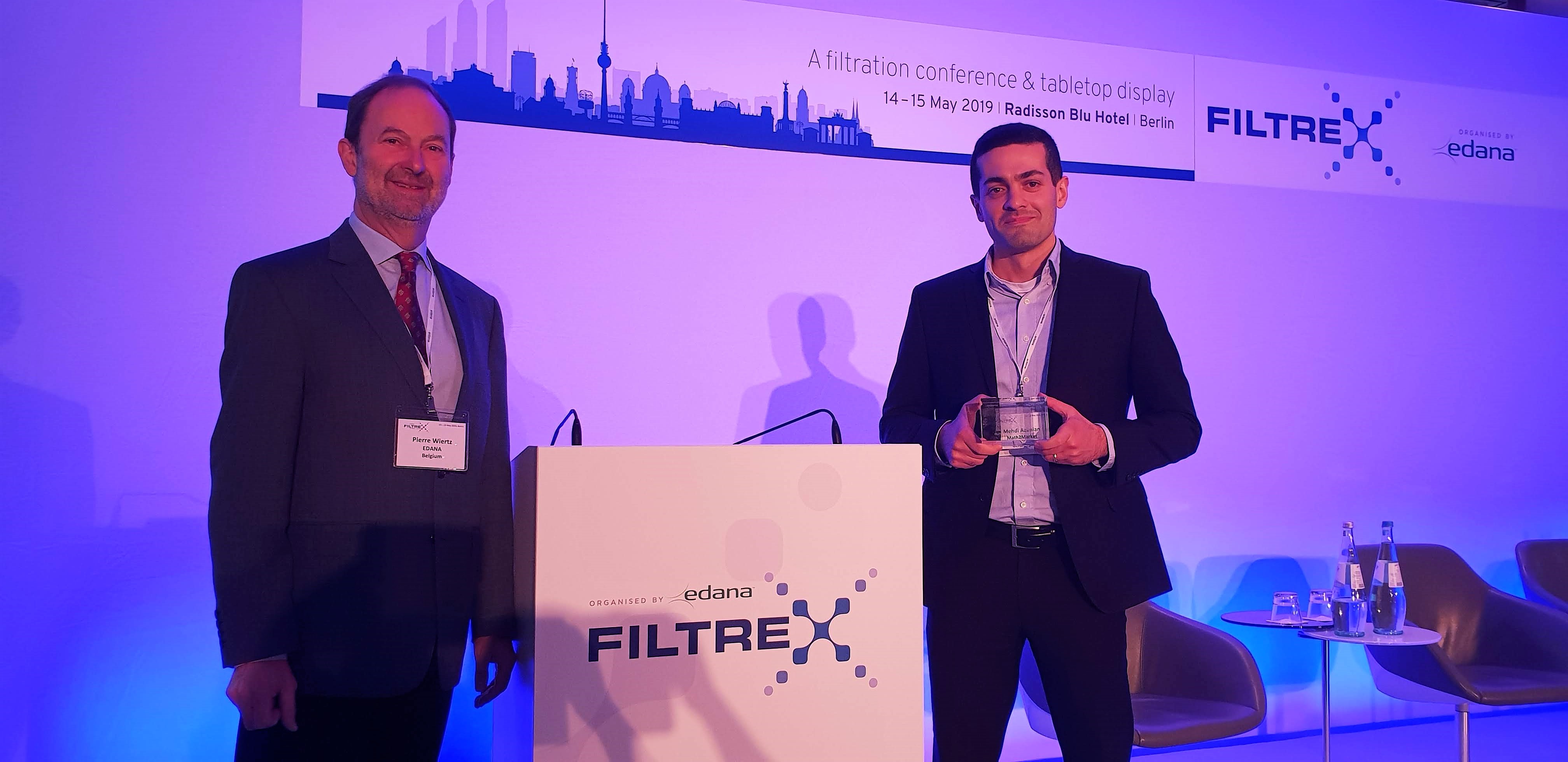 The FILTREX Innovation Award went to Math2Market for its FiberFind-AI module of Geodict software.