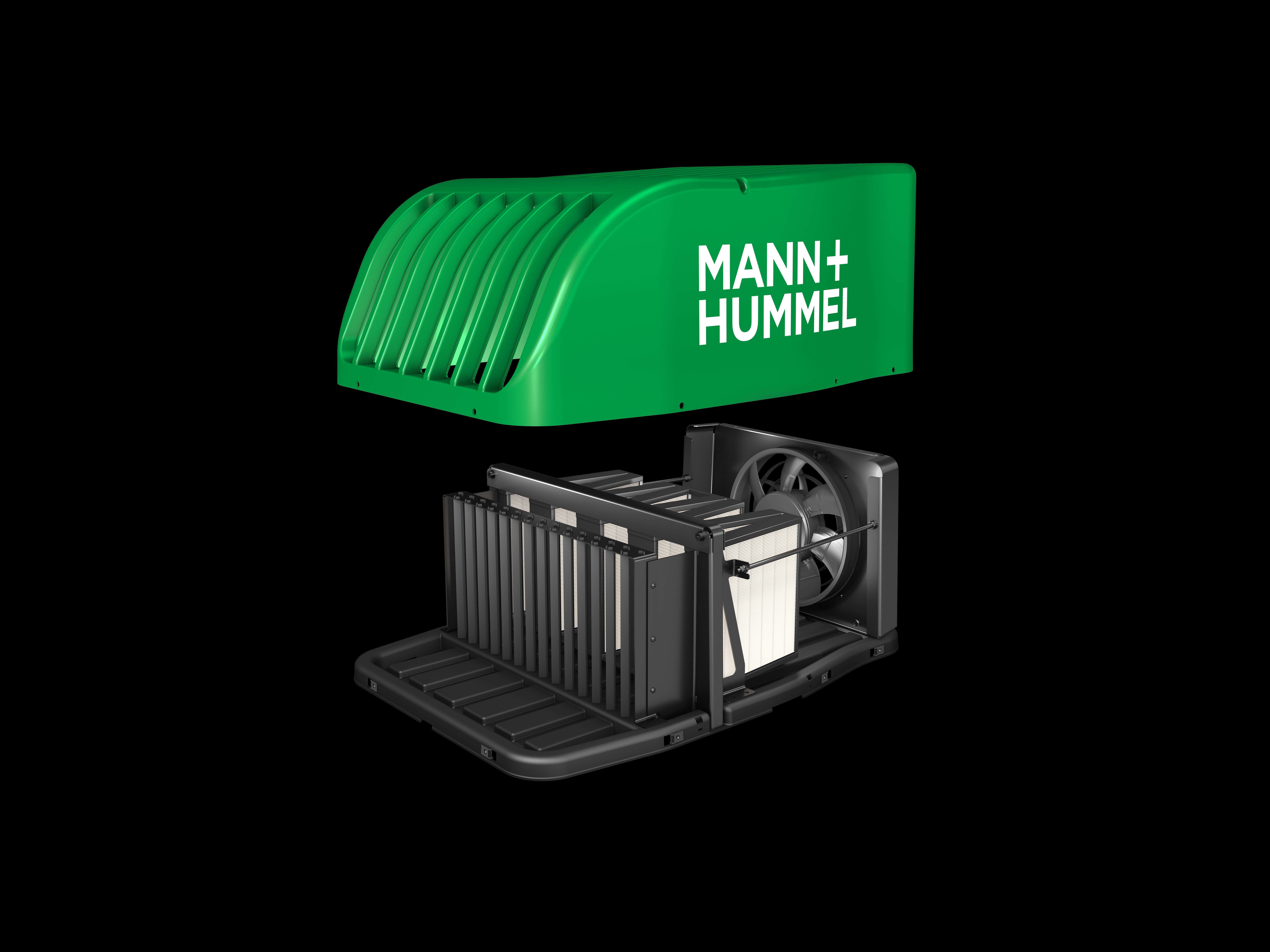 The PureAir fine dust particle filter roof box from Mann+Hummel.