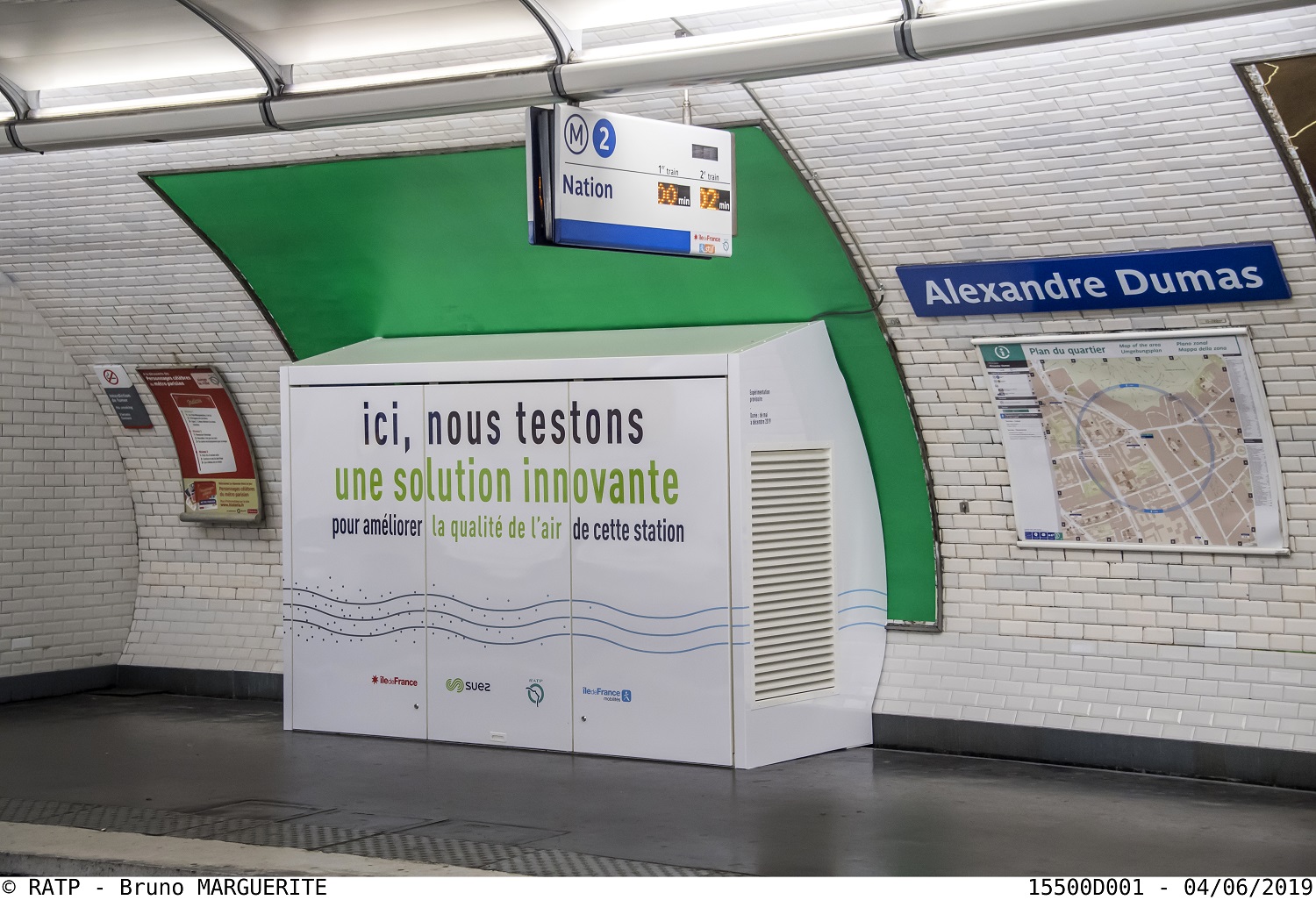 The IP’AIR solution from Suez is initially being tested in the Alexandre Dumas underground station in Paris.