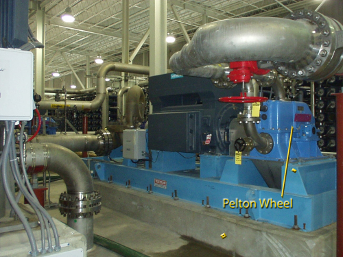 Figure 3: The Tampa Bay desalination plant pelton wheel energy recovery system.