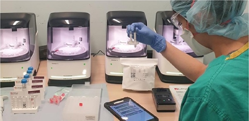 SAMBA II machines for rapid diagnostic testing for Covid-19 infection. (Image: Diagnostics for the Real World)