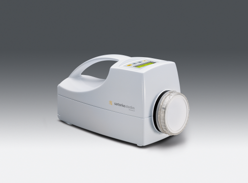 The air sampler AirPort MD8 from Sartorius Stedim Biotech for collecting airborne microbes and viruses,
