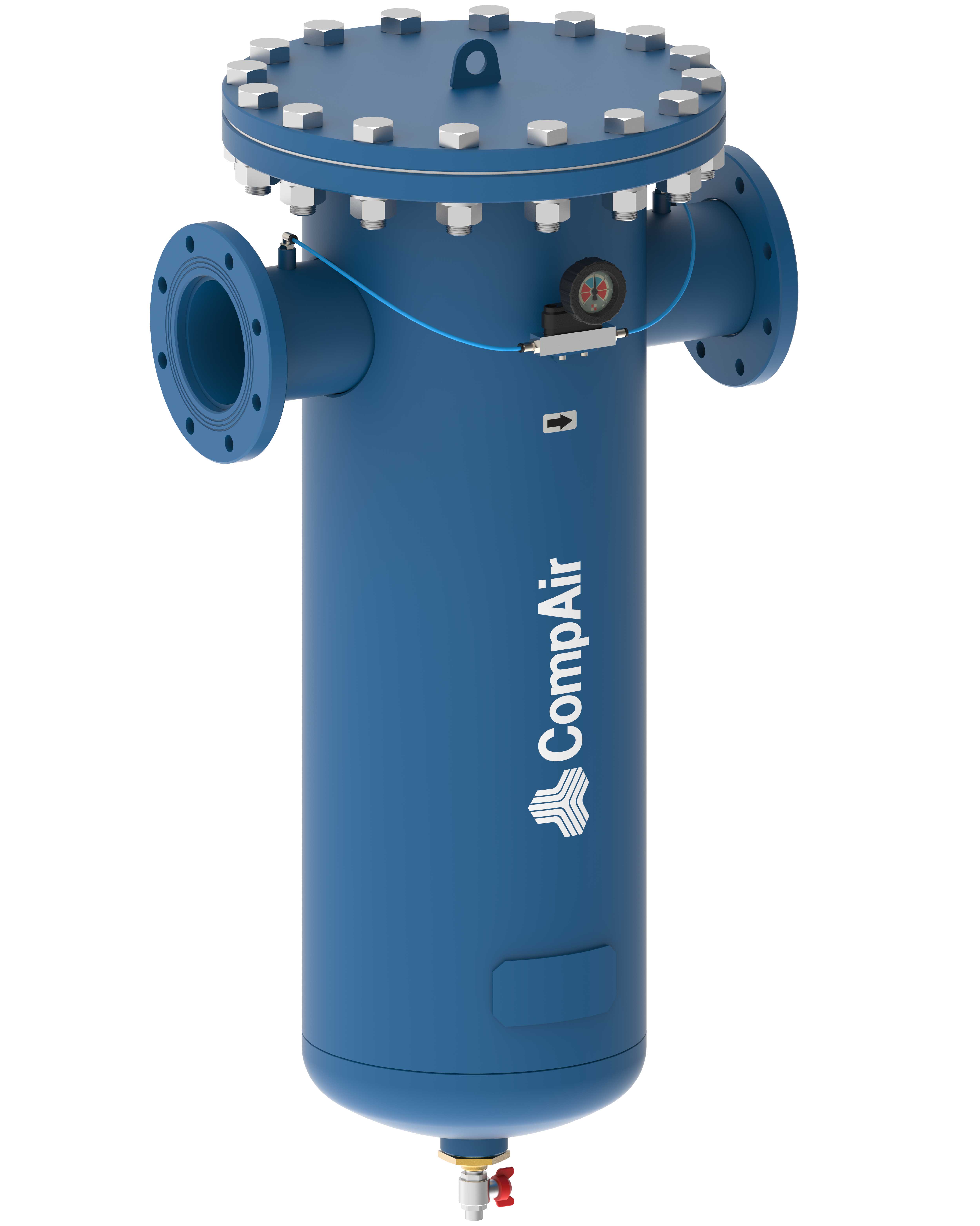 The CF cast aluminium range of compressed air filters delivers flow rates of up to 45 m3/min.