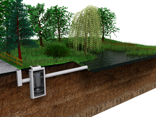 Hydro Downstream Defender protecting wetland.