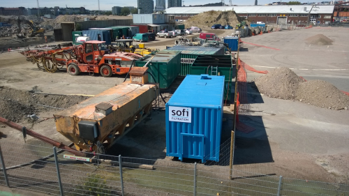 The Sofi Filtration system on-site at a tunneling operation in Helsinki.