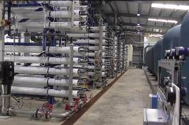 The reverse osmosis hall of the seawater desalination plant on Tortola in the British Virgin Islands.