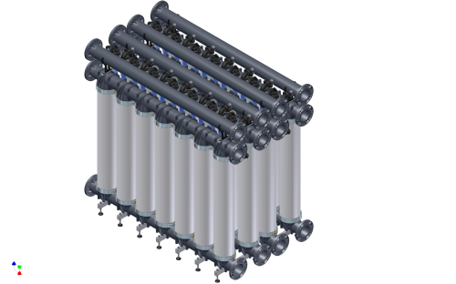 The rack system for UF modules cuts space requirements by up to 60%.