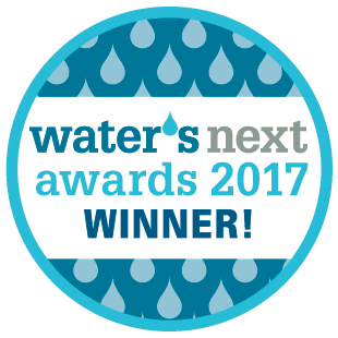 Jeremy Duguay, LuminUltra’s Research and Development Manager, accepted the 2017 Water’s Next Award for the company’s drinking water technologies. (Credit: Actual Media.)