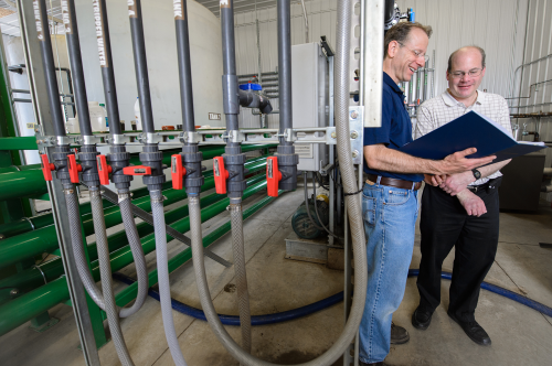 Steve Safferman are part of a team that has developed technology designed to turn manure into useable water. Photo by G.L. Kohuth.