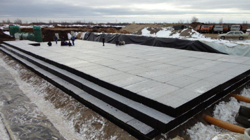 The Hydro Stormcell stormwater storage under construction at the Zhigulevskaya Valley technology business park