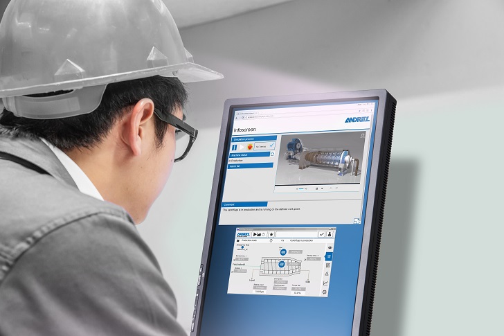 Shorter start-up times are achieved for new machine control systems thanks to the flexibility of the training. Photo: ANDRITZ SEPARATION.