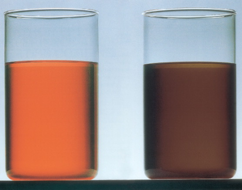 Figure 3: Before and after fuel conditioning (Courtesy of Algae-X).
