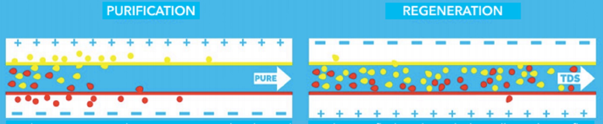 Graphical representation of the two-step CapDI© process (diagram courtesy of Voltea Inc).