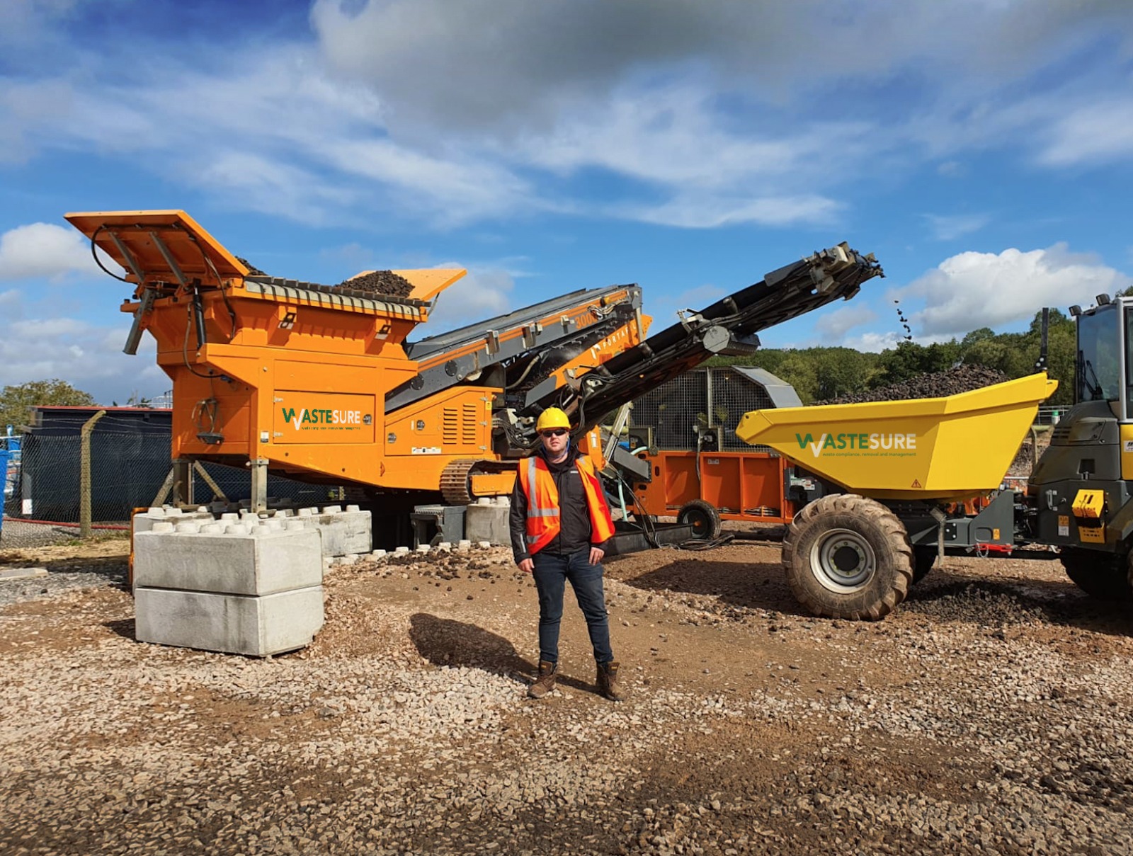 Mark Dunne, co-founder and MD of WasteSURE with the new machinery.