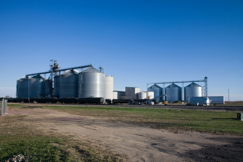 A large ethanol plant in rural Minnesota, USA.