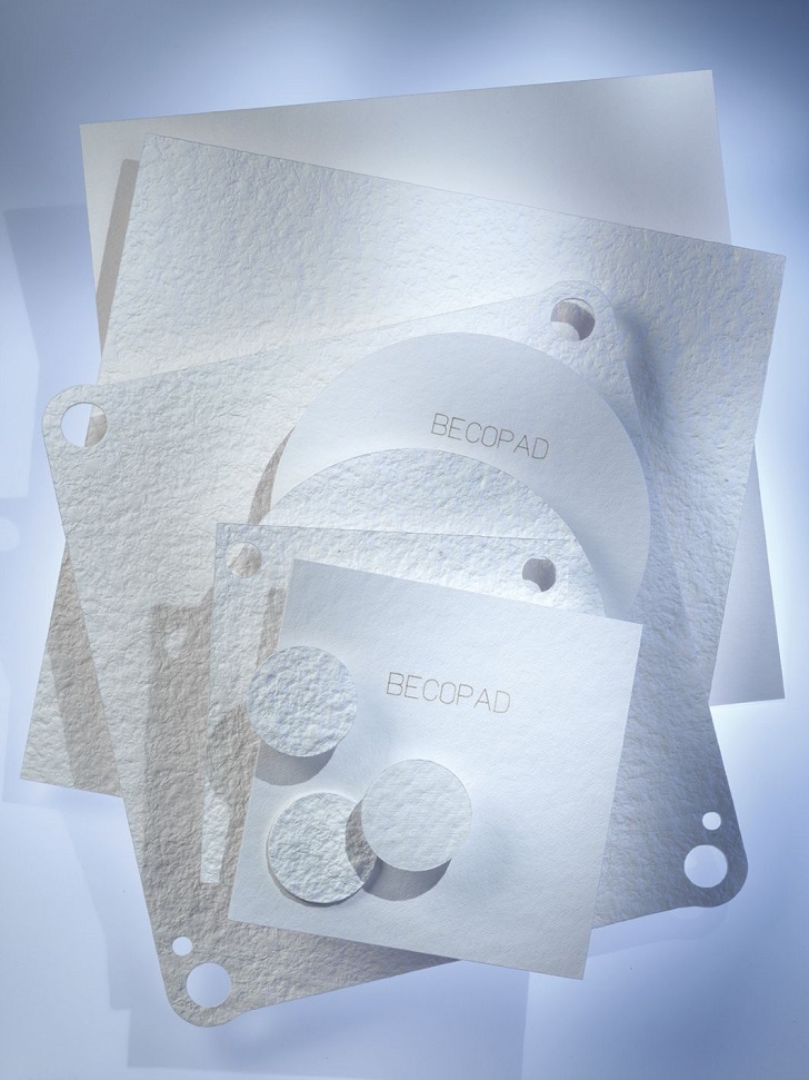 On display will be Eaton's BECOPAD® depth filter sheet that is made of high-purity cellulose.
