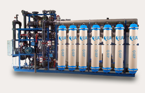 Figure 4: Compact hollow fibre UF system. Q_SEP UF hydrophilic polyethersulfone (PES) membrane modules. (Courtesy of QUA)