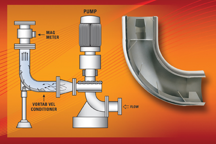 The Vortab Company’s elbow flow conditioner.