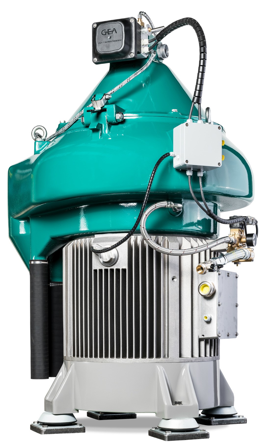The new GEA marine separator with integrated direct drive, sustainably increases efficiency on board. (Photo: GEA)
