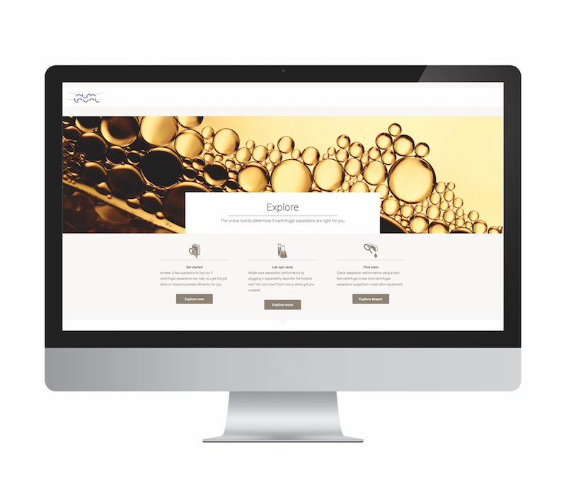 The Alfa Laval Explore tool helps users evaluate how using centrifugal separation technology may improve their processes.