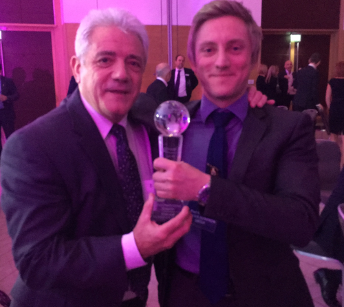Porvair account manager Paul Nicholson (right) received the award from football legend Kevin Keegan (left).