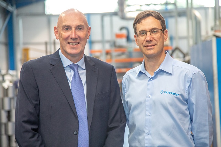 Andy Bews, Carter Environmental Engineers managing director (left) and James Stansfield, Filtermist International CEO (right).