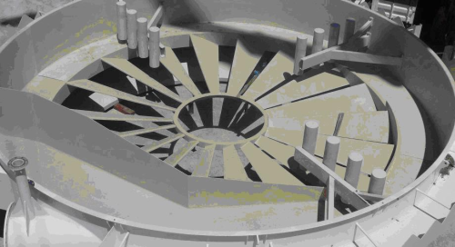 Figure 4: Addition of feed shelf in lime saturators to achieve optimised mixing (Photo of feedwell from thickener in minerals processing).