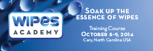 The WIPES training course will be from 8-9 October at INDA Headquarters in Cary, NC, USA.