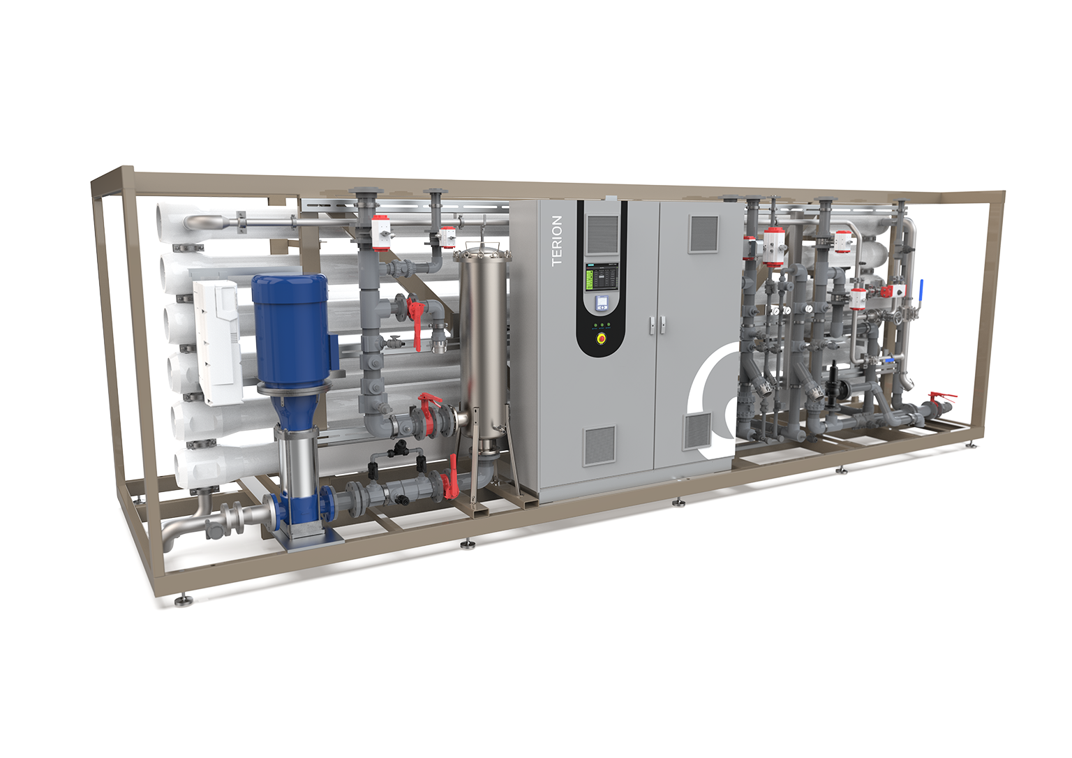 TERION is a new RO-CEDI unit that produces demineralised water for power applications.
