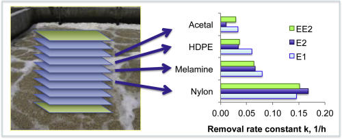 The effects of attachment surface energy on biofilms have been evaluated, with biofilms grown on four plastic types at a full-scale wastewater treatment plant.