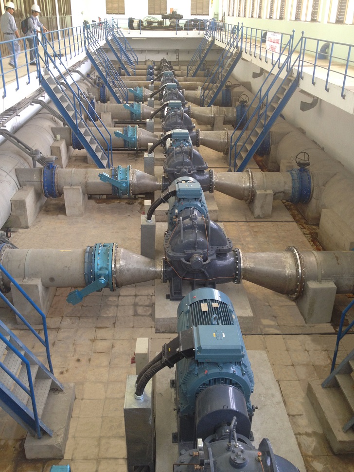 The Ebara pumps that were delivered to the filtration plant in Da Nang, Vietnam