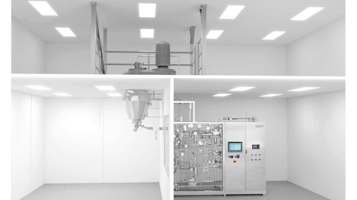 With the separator hycon and the three-room concept, GEA has created fully automated production in clean room applications. (Image: GEA)